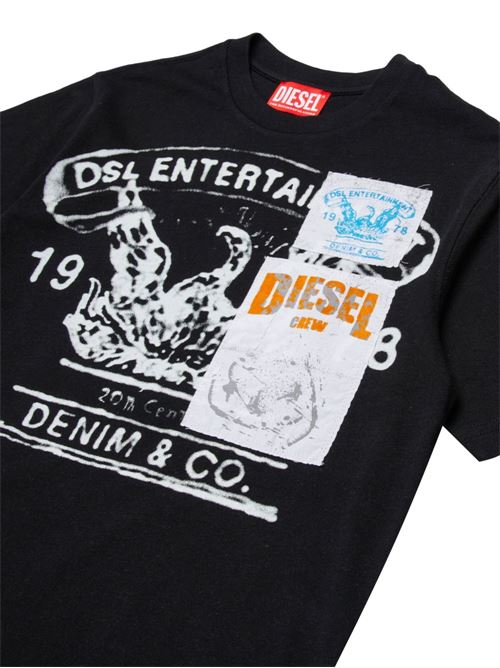 T-shirt bambino Diesel nera a manica corta DIESEL KIDS | J02583KYAYSK900